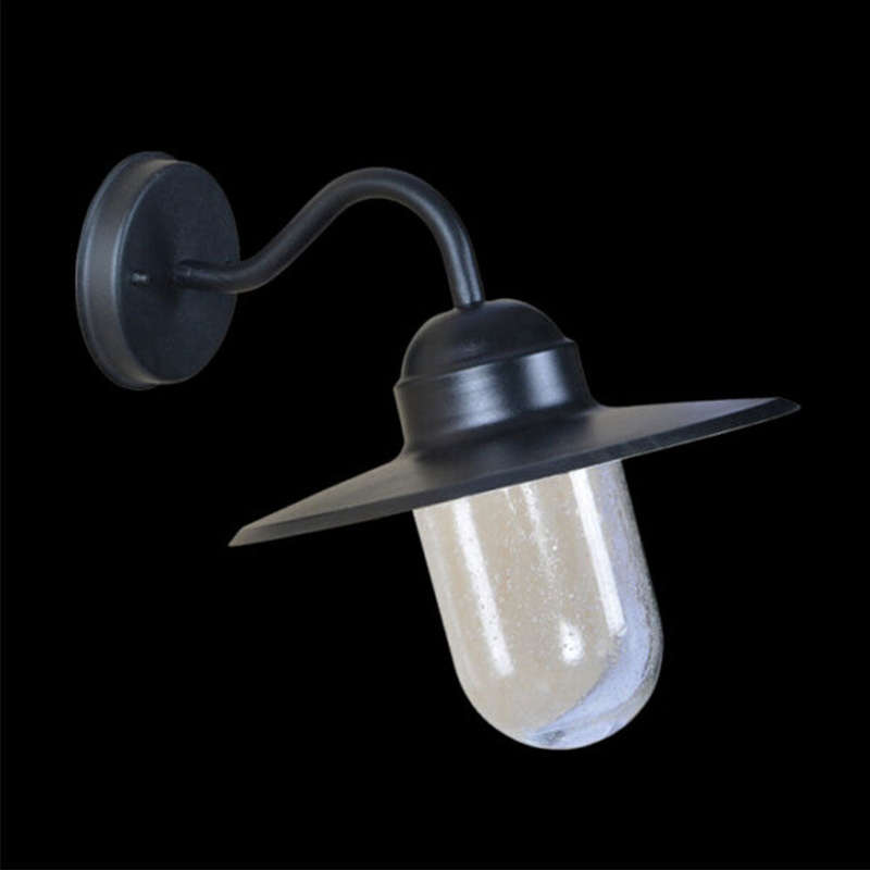 K. Light Chic Bracket Wide Brimmed Wall Light - Black