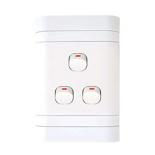 Lesco Cover Strip 3 Lever with 2-Way Light Switch 4 x 2