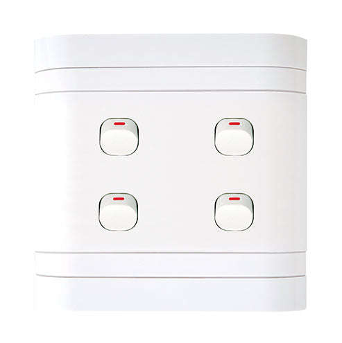 Lesco Cover Strip 4 Lever 1-Way Light Switch 4 x 4