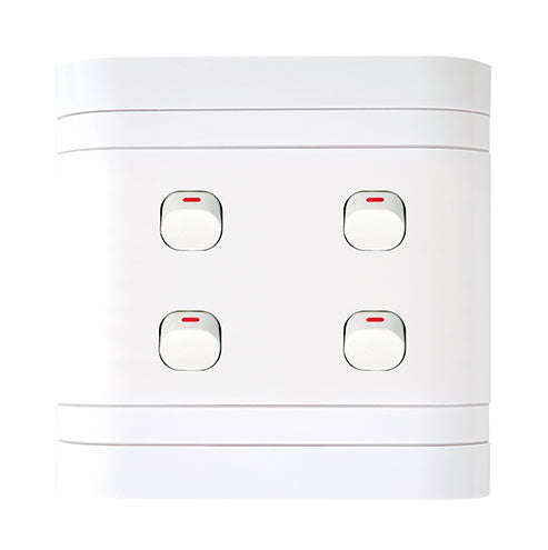 Lesco Cover Strip 4 Lever with 2-Way Light Switch 4 x 4