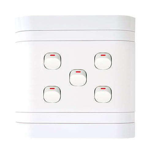 Lesco Cover Strip 5 Lever with 2-Way Light Switch 4 x 4