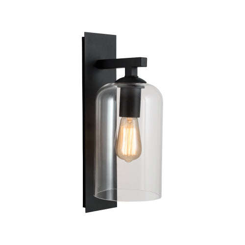 Bright Star Down Facing Metal Lantern with Clear Glass - Black
