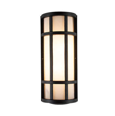Bright Star Aluminium Wall Bracket with Frosted Glass - Black