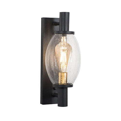 Bright Star Oval Drop Wall Light Lantern - Black