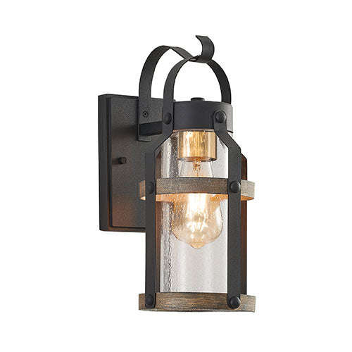 Bright Star Vintage Wall Light Lantern - Black