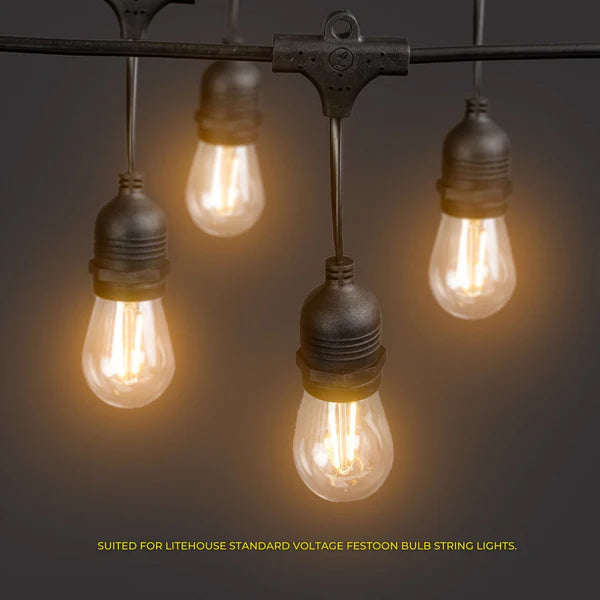 Litehouse Festoon Extension Cord 220-240V 2m - Black