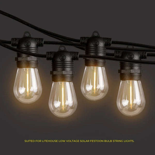 Litehouse Solar Festoon Extension Cord 5V 2m - Black