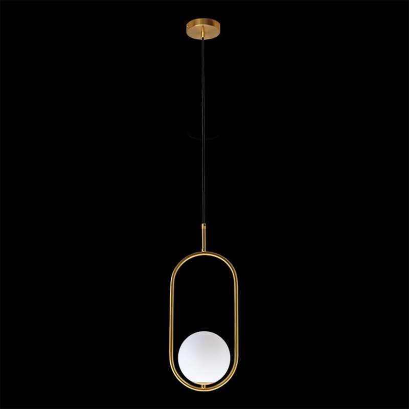 K. Light Oval Glass Pendant - Gold