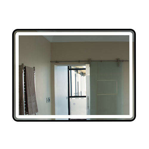 Bright Star Rectangular Mirror with Touch Dimmer - Black
