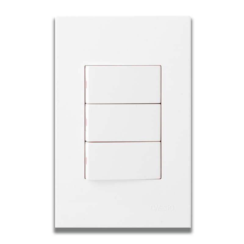 Onesto Matrix Small 3 Lever 1-Way Light Switch 4 x 2