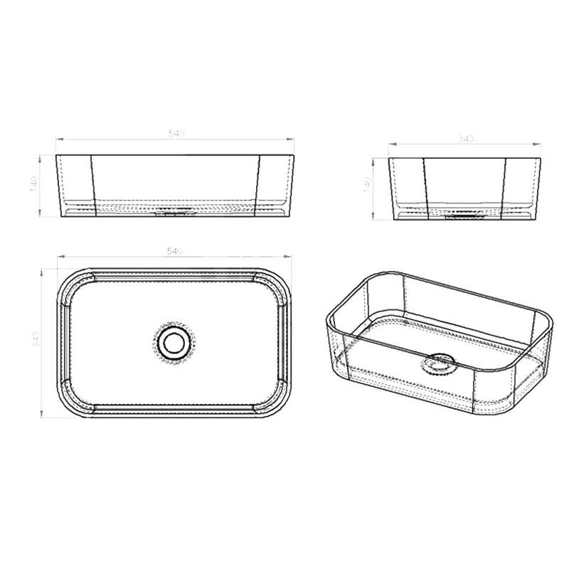 Modicum+ Large ThruColour Counter Top Vanity Basin