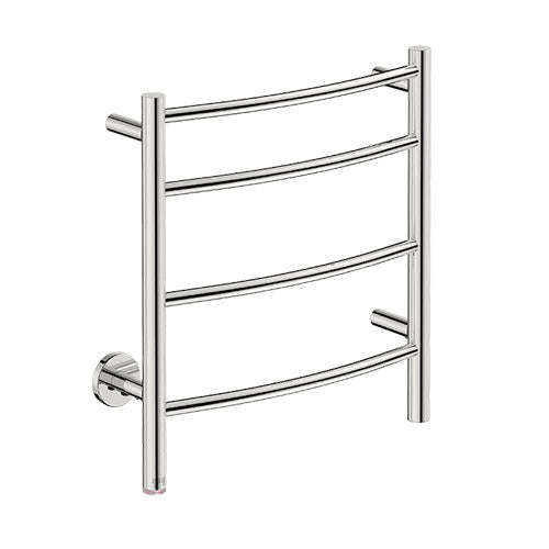 Bathroom Butler Natural 4 Bar Curved PTS Heated Towel Rail 500mm