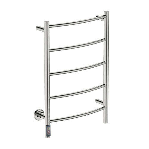 Bathroom Butler Natural 5 Bar Curved TDC Heated Towel Rail 500mm