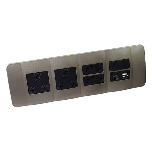 VETi 1 Omni Cluster 6 Module USB Combo Cluster Socket - Black Modules