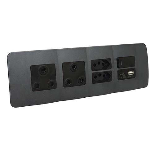 VETi 1 Omni Cluster 6 Module USB Combo Cluster Socket - Black Modules