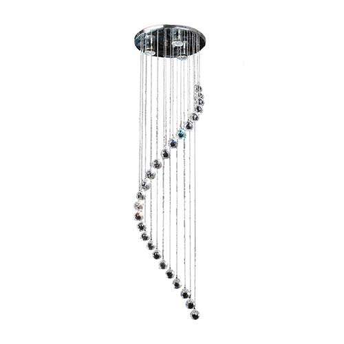 Bright Star Chrome Pendant with Hanging Crystals