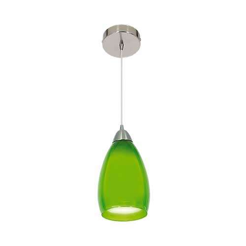 Bright Star Satin Chrome Pendant with Double Glass