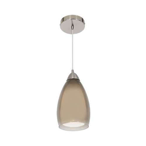 Bright Star Satin Chrome Pendant with Double Glass