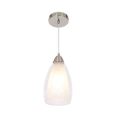 Bright Star Satin Chrome Pendant with Double Glass