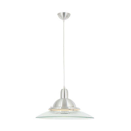 Bright Star Aluminium & Clear Glass 1 Light Pendant