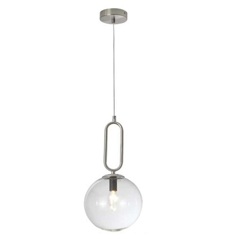 Bright Star Glass Ball Pendant E14 40W - Satin Chrome