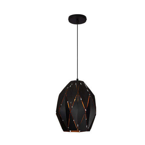 Bright Star Geometric Black Metal Pendant