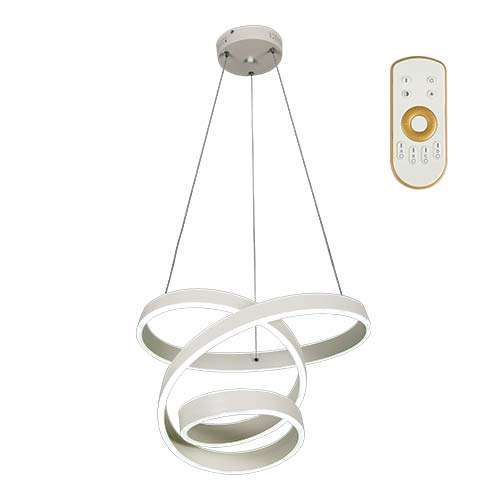 Bright Star Twirl Pendant with Remote Control Matt White