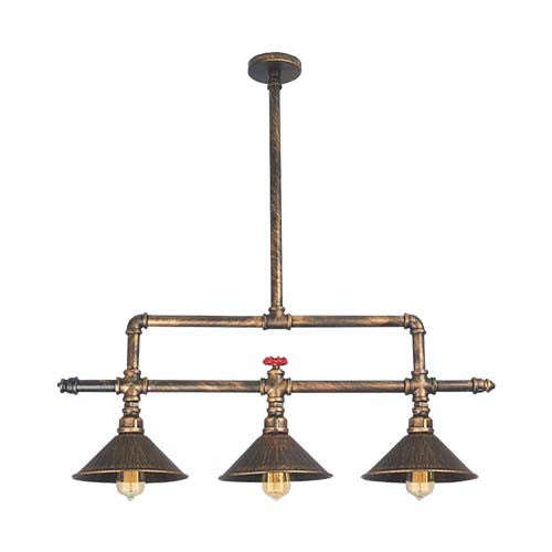 Bright Star Steampunk 3 Light Aluminium Pendant