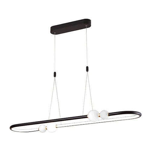 Bright Star Oval Globe Pendant - Black