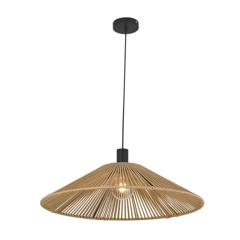 Bright Star Metal and Nylon Rope Pendant E27 40W - Natural