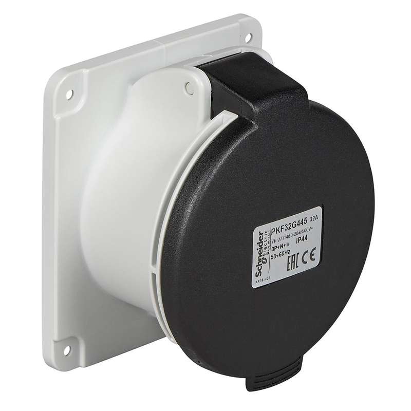 Schneider Electric Pratika 5 Pin Industrial Panel Mounted Straight Socket Splashproof