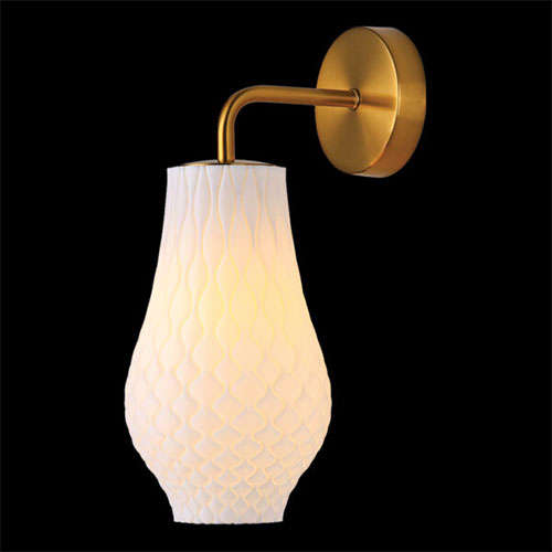 K. Light 3D Printed Bluebell Recycled LED Wall Light - White