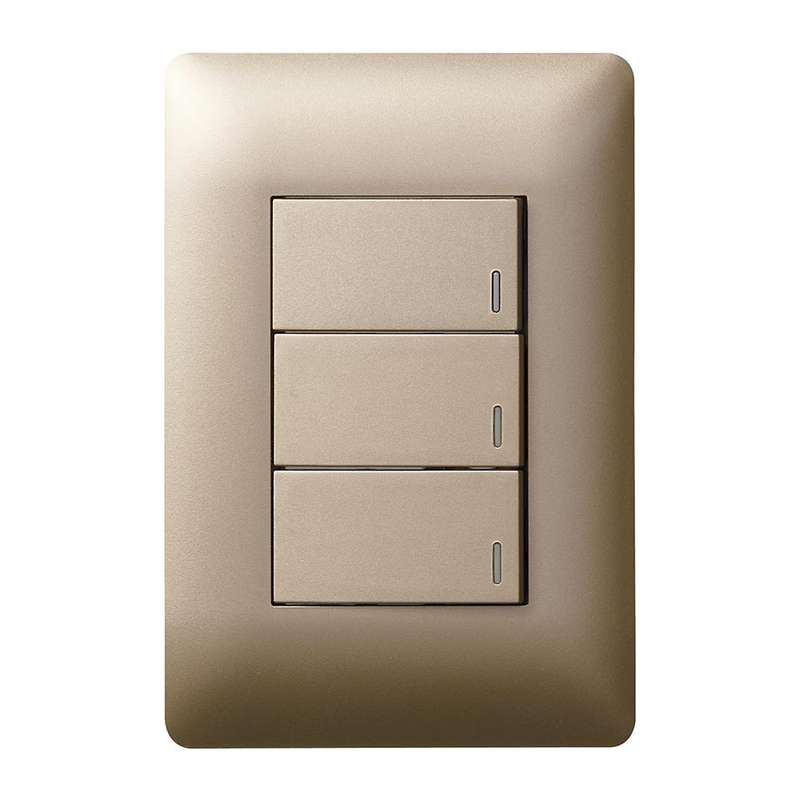 Legrand Ysalis 3 Lever Switch with Dimmer 4 x 2