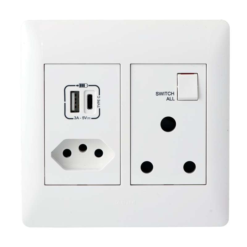 Legrand Ysalis RSA Slimline USB Type-A & Type-C Combo Socket 4 x 4