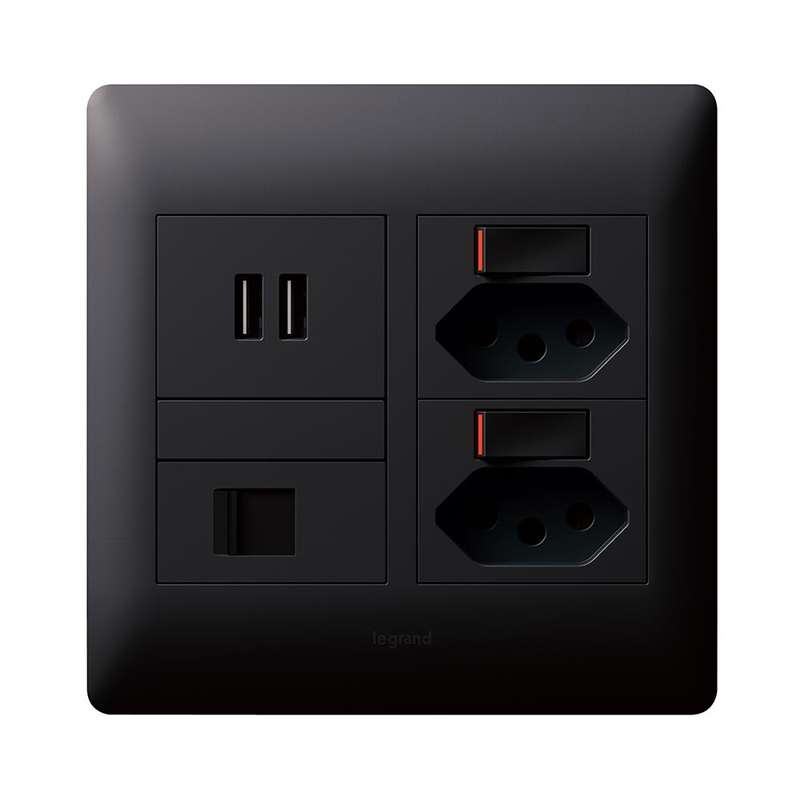 Legrand Ysalis Network Slimline USB Type-A Combo Socket 4 x 4