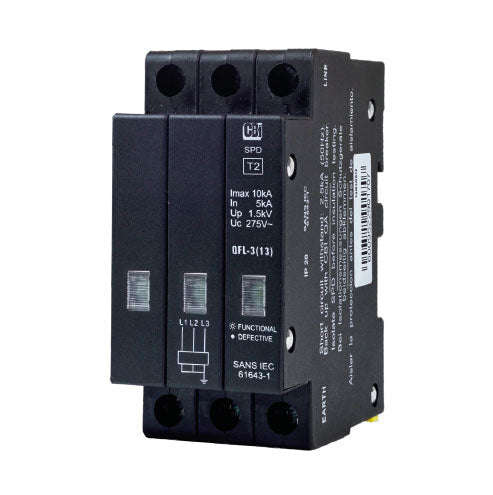CBi QFL-3(13) Mini Rail Surge Protector with Indication 3P 275V 10kA