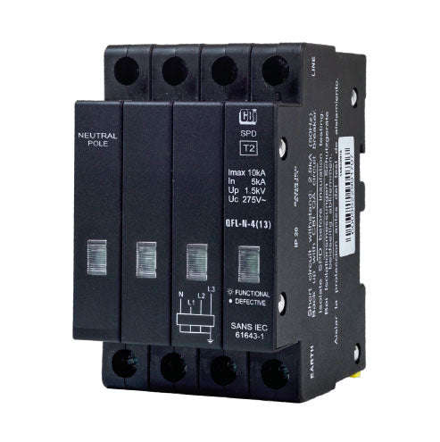 CBi QFLN-4(13) Mini Rail Surge Protector with Indication 3P+N 275V 10kA