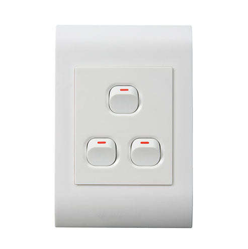 Lesco Pipelli 3 Lever 1-Way Light Switch 4 x 2