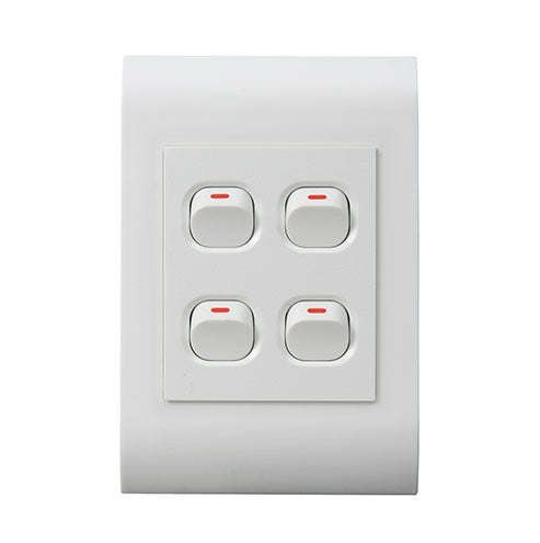 Lesco Pipelli 4 Lever 1-Way Light Switch 4 x 2