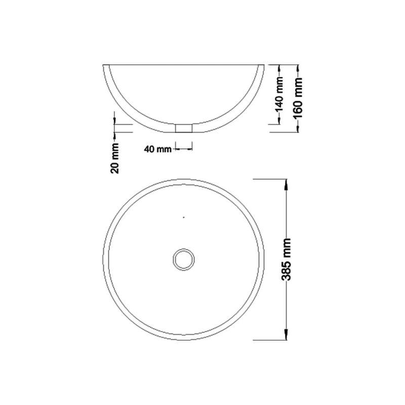 Crystallite Stone Round Basin Large
