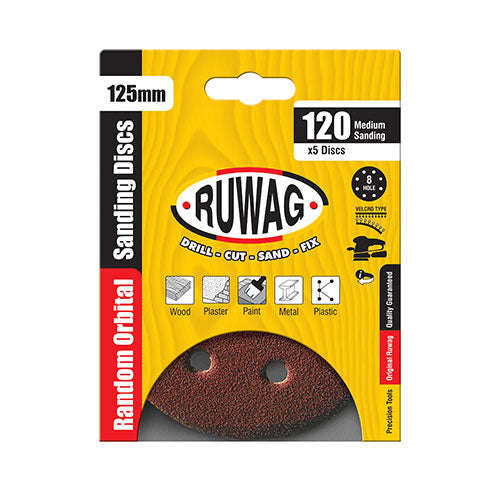 Ruwag P120 Random Orbital Sanding Disc 125mm (5)