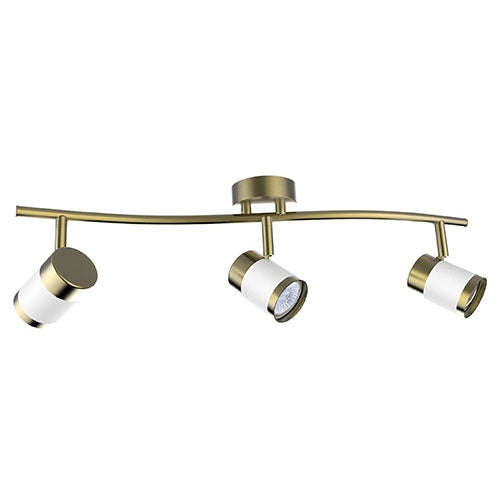 Bright Star 3 Light Cup Style Spotlight - Brass & White