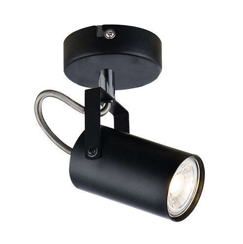 Bright Star Black Metal and Polished Chrome Spotlight