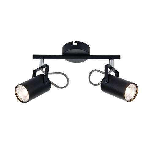 Bright Star Black Metal and Polished Chrome Spotlight