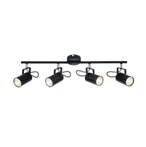 Bright Star Black Metal and Polished Chrome Spotlight
