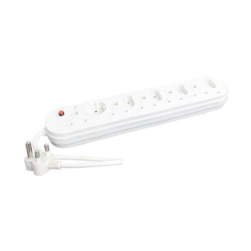 Selectrix Unswitched Multiplug 5 RSA 4 Slimline Schuko - White