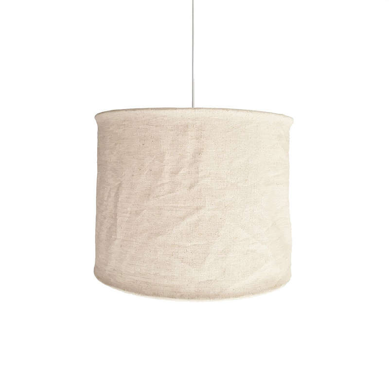 Collapsible Drum Linen Pendant - Natural