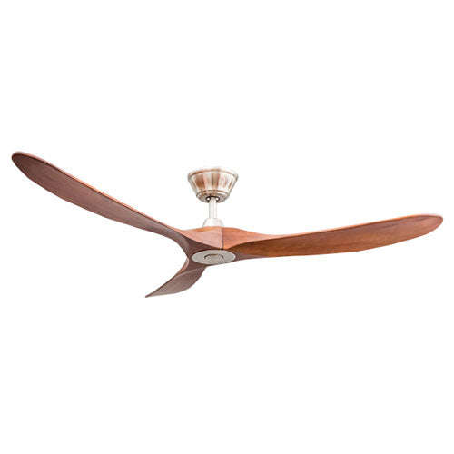 Sirocco 3 Blade Ceiling Fan - Slight Walnut / Brushed Steel