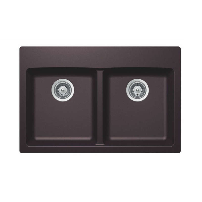 SCHOCK Inspire N-200 Double Bowl Undermount Sink - Matt Black