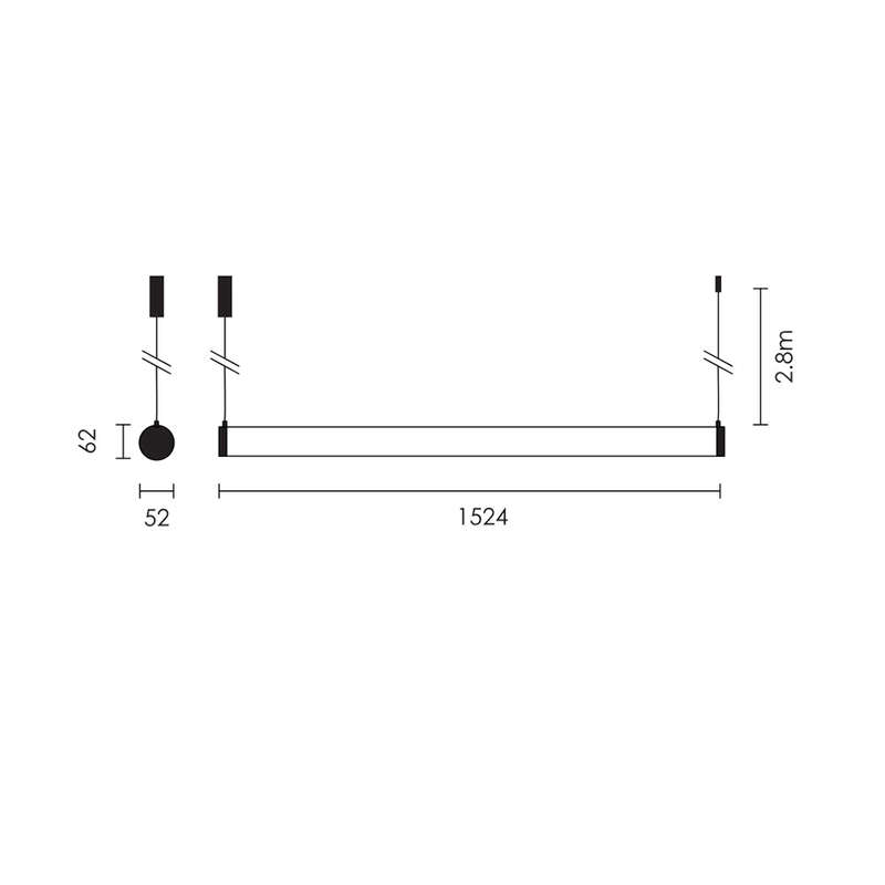 Spazio Now Linear LED Pendant 36W 2800lm 3000K